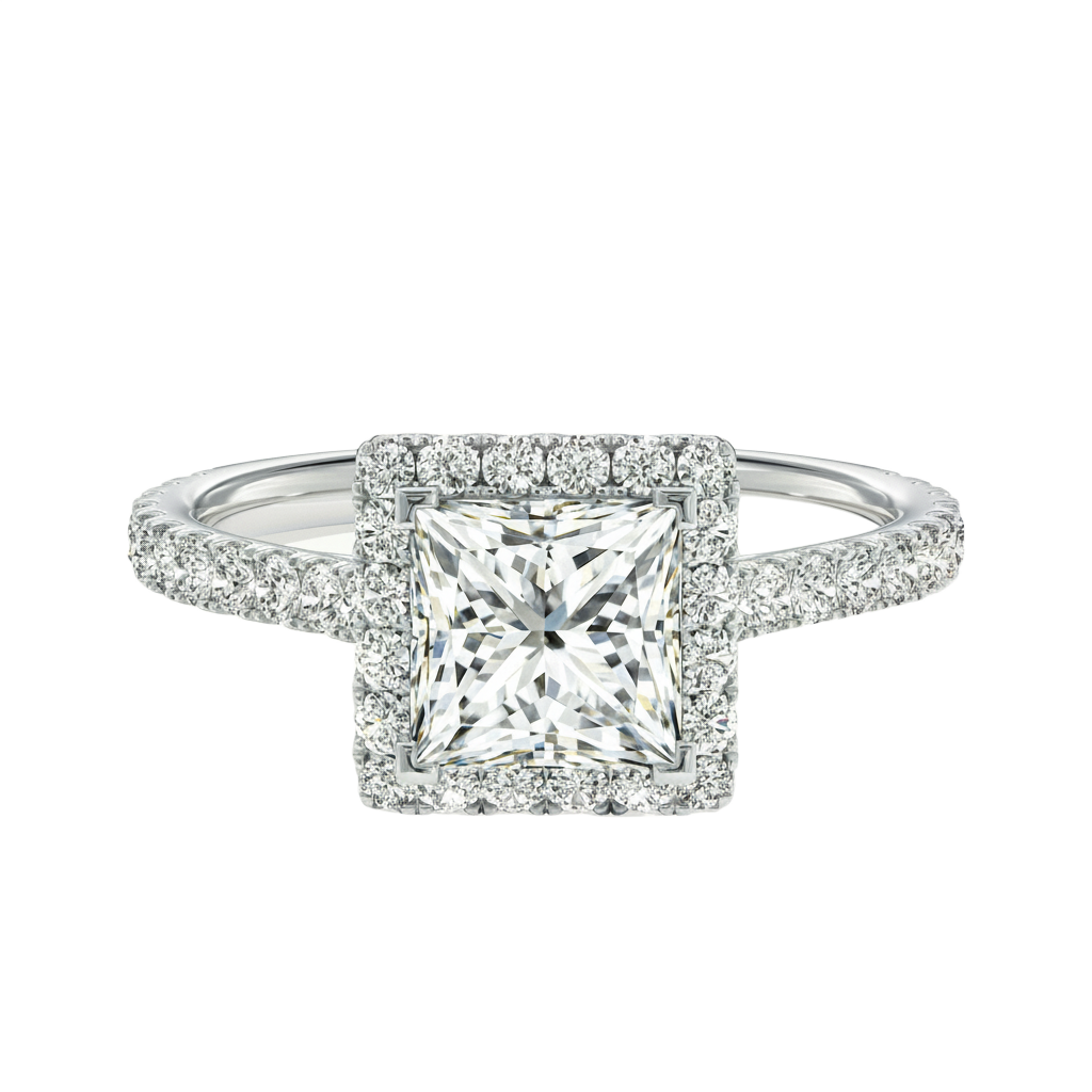 Cordelia - Princess - Platinum - Pavé