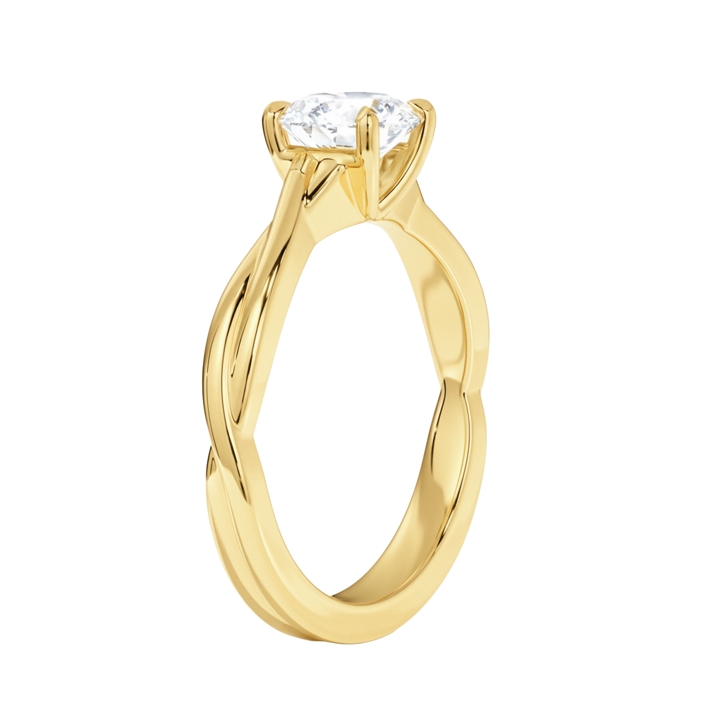 Wreath - Round - Yellow Gold - Plain