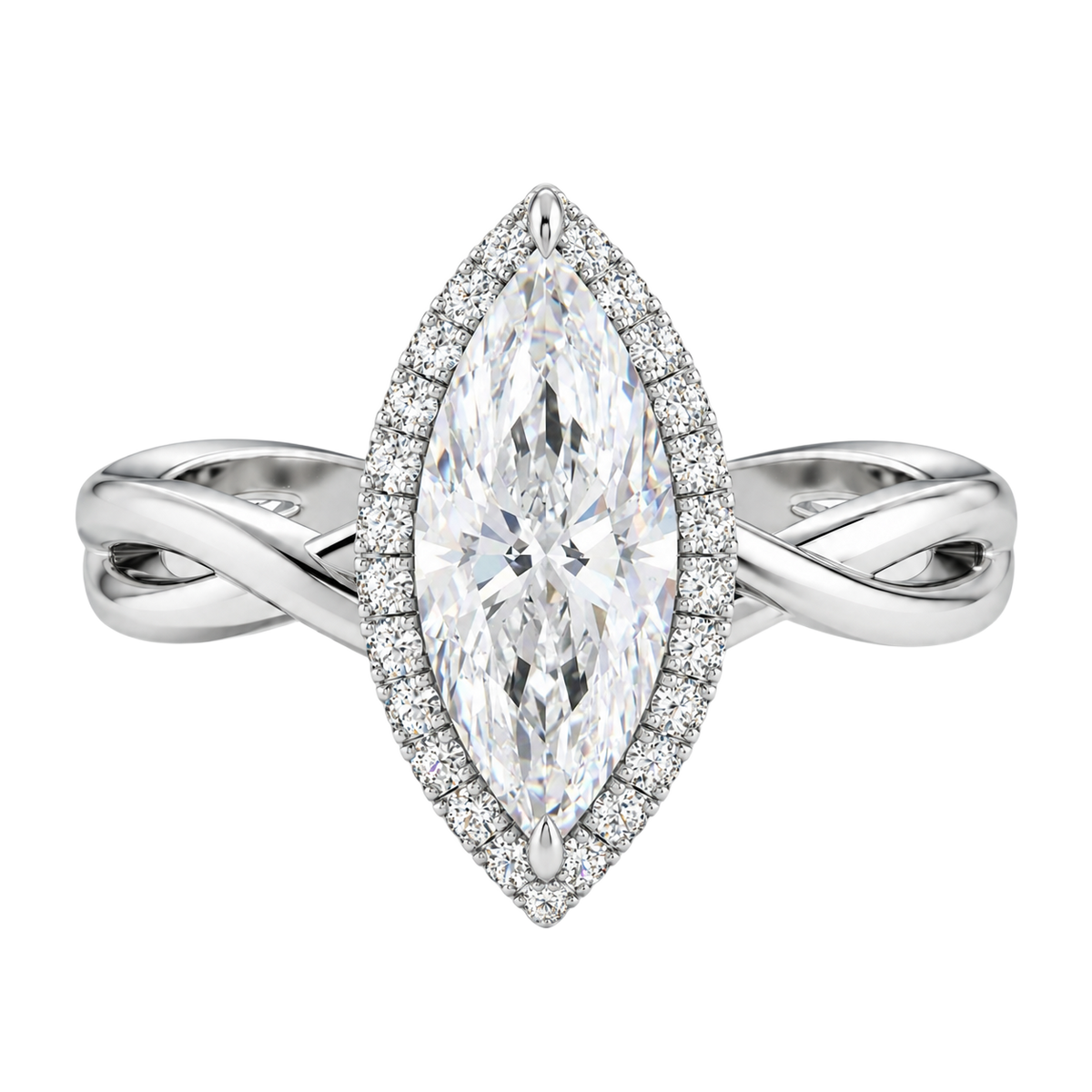 Braid - Marquise - Platinum - Plain