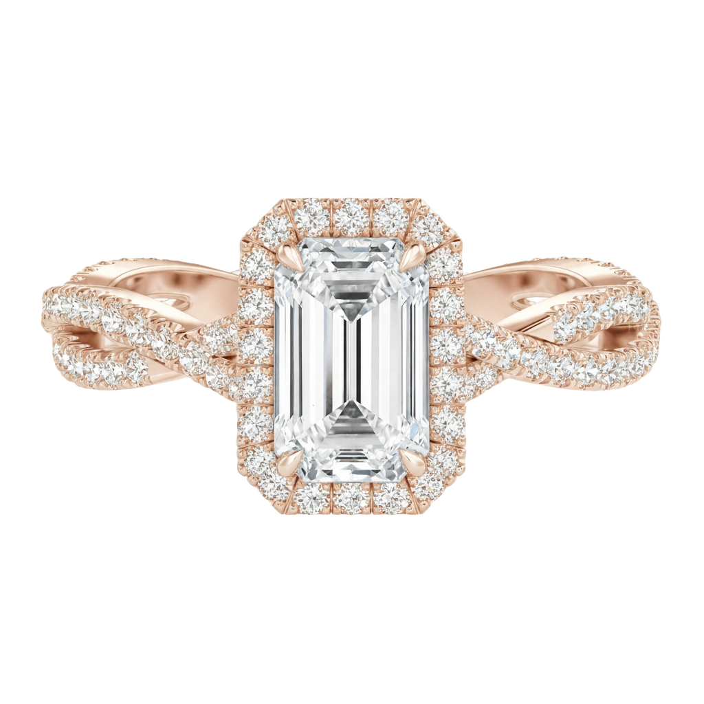 Braid - Emerald - Rose Gold - Pavé