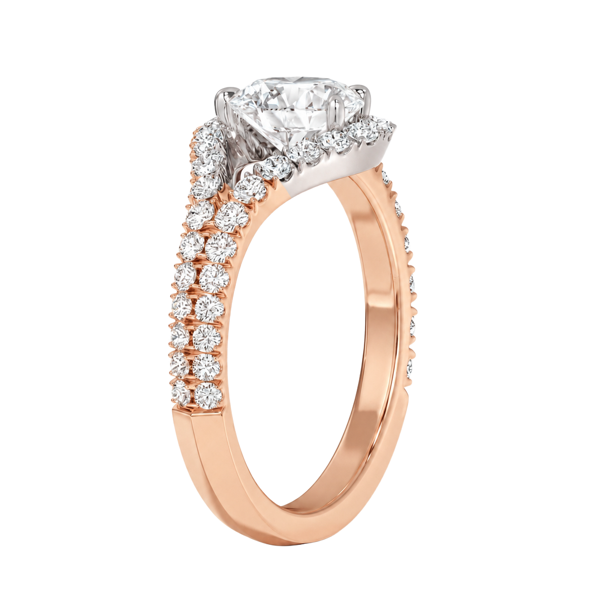 Orbit - Round - Rose/White Tone - Pavé