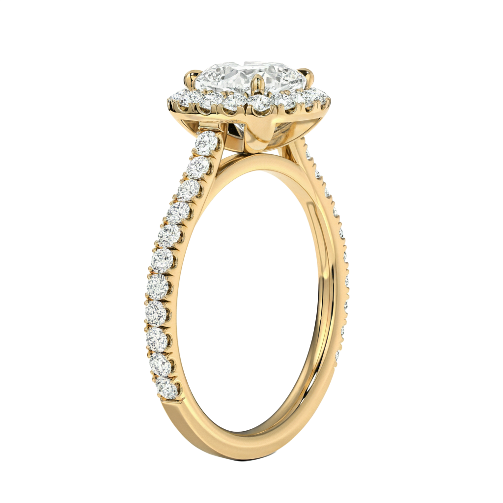 Cordelia - Cushion - Yellow Gold - Pavé