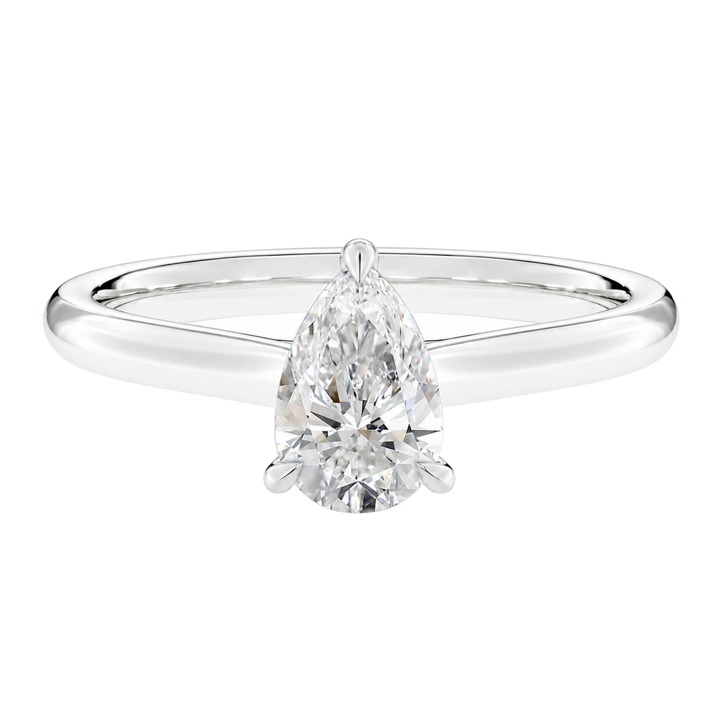 Basilica - Pear - White Gold - Plain