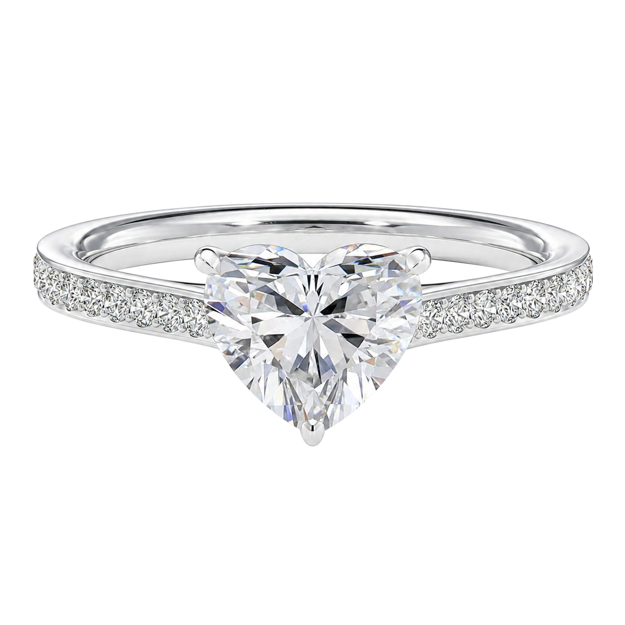 Basilica - Heart - Platinum - Pavé