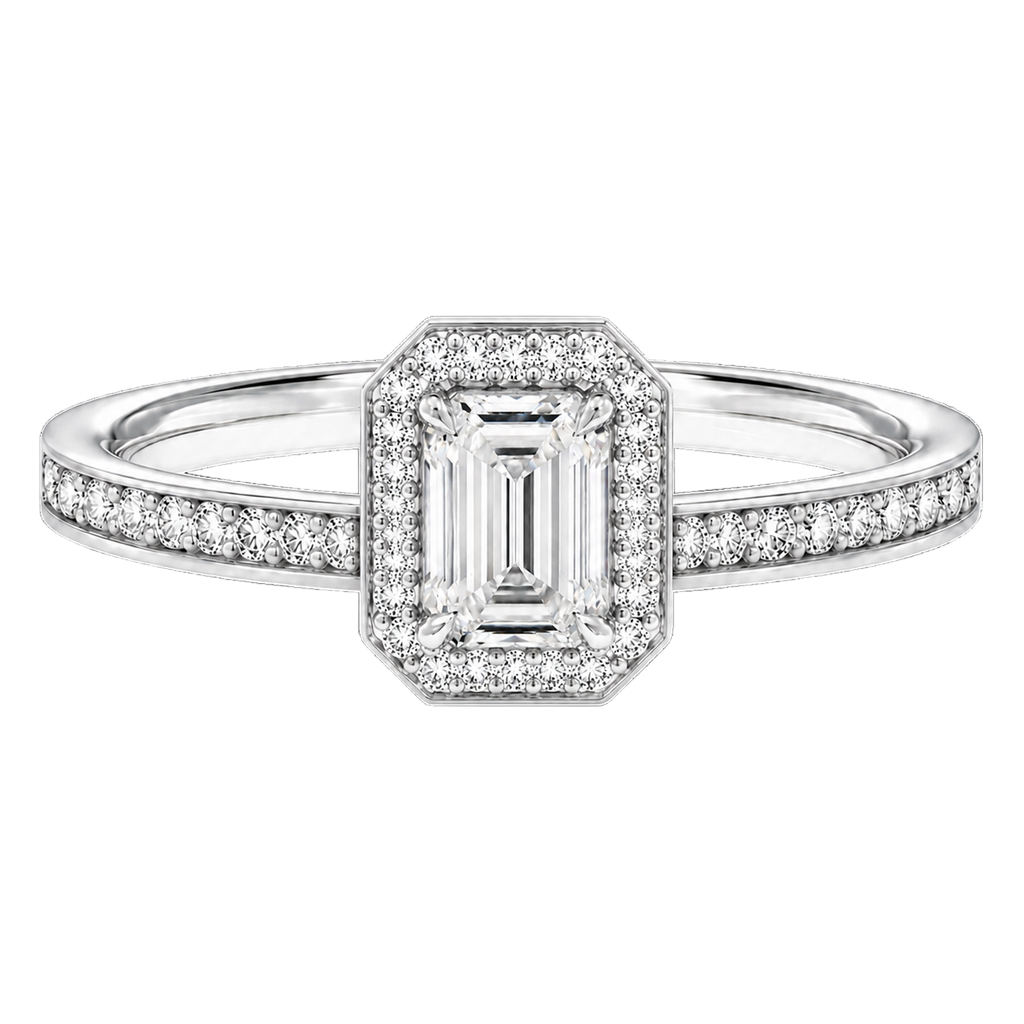 Deneuve - Emerald - White Gold - Channel
