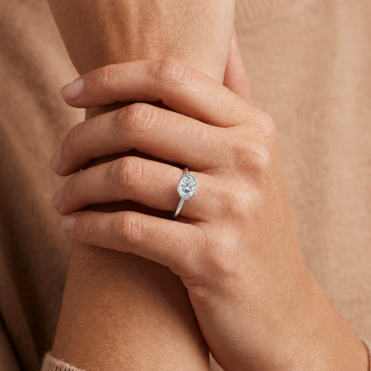 Bailey - Oval - White Gold - Plain