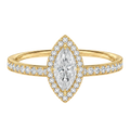 Deneuve - Marquise - Yellow Gold - Pavé