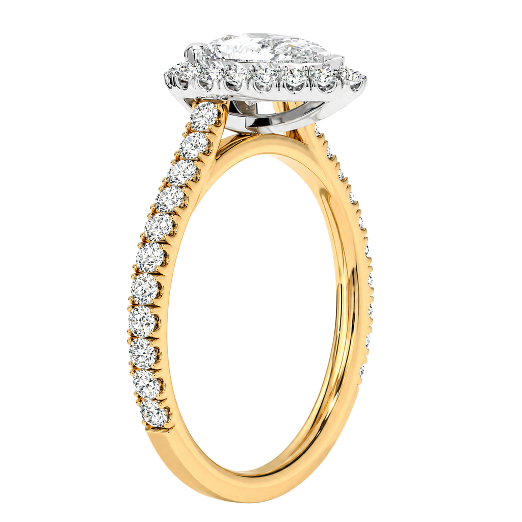 Cordelia - Pear - Yellow / White Tone - Pavé