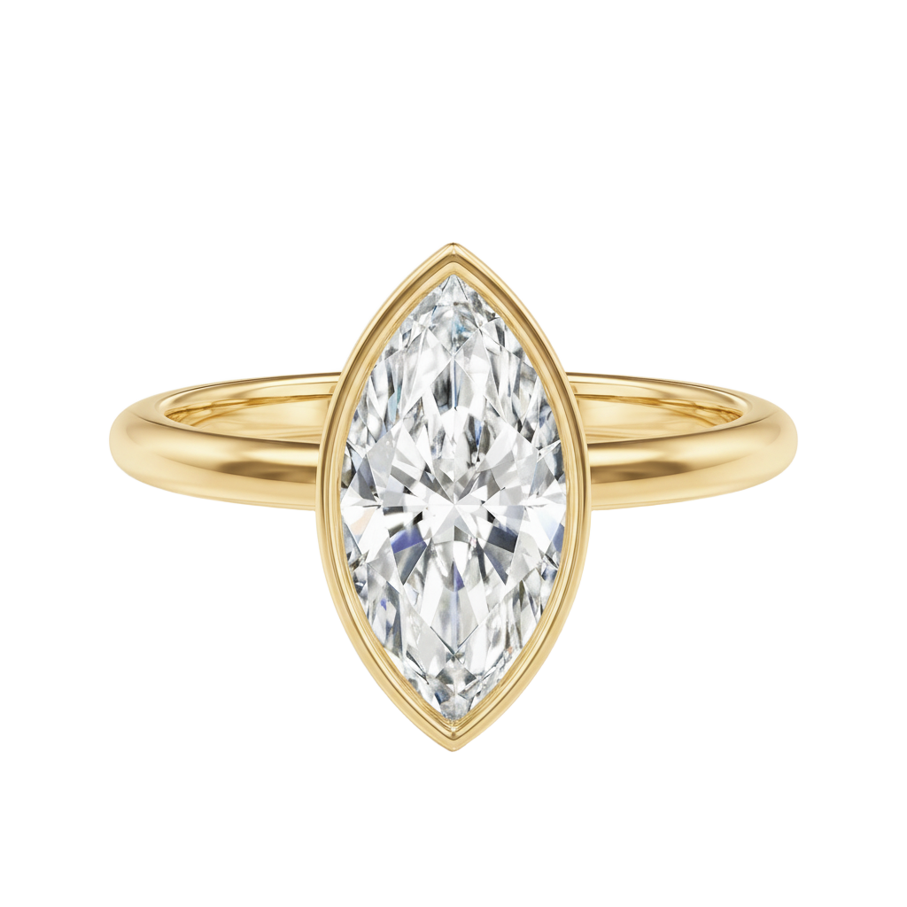 Bailey - Marquise - Yellow Gold - Plain