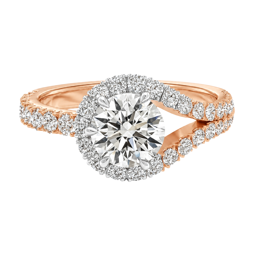 Orbit - Round - Rose/White Tone - Pavé