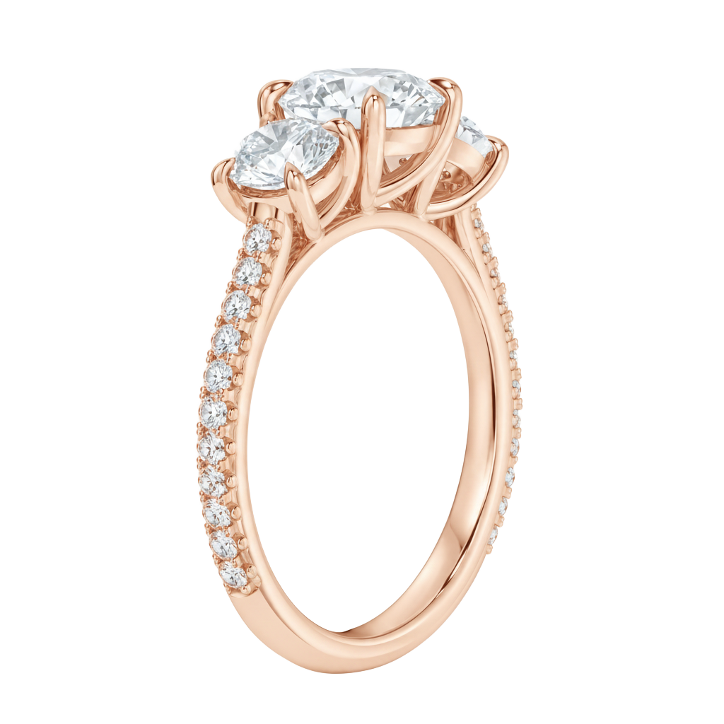 Elysium - Round - Rose Gold - Pavé