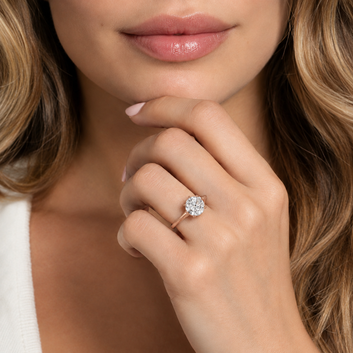 Blaire - Round - Rose/White Tone - Plain