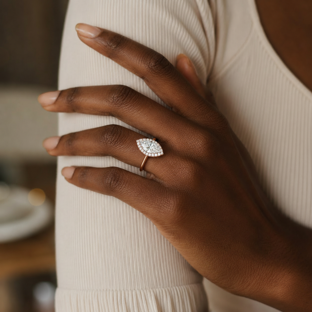 Cordelia - Marquise - Rose Gold - Plain
