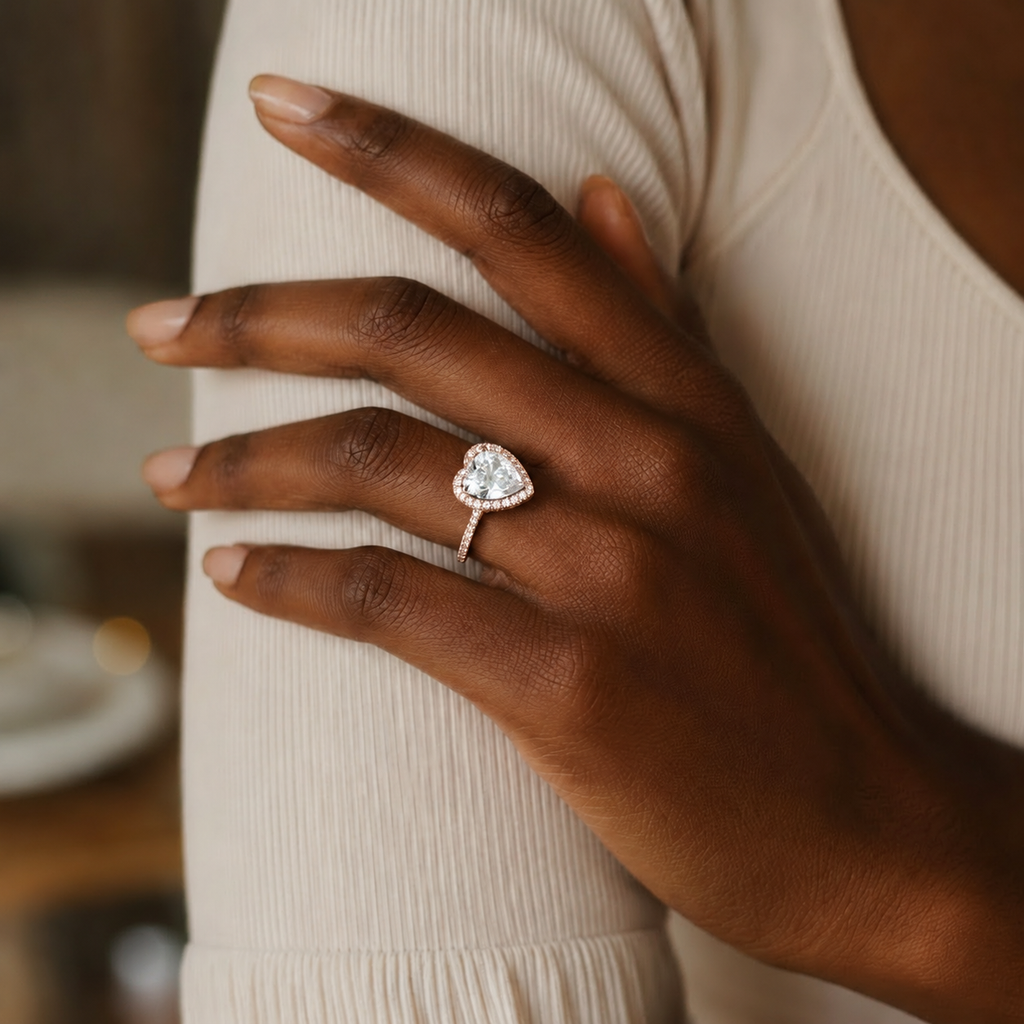 Cordelia - Heart - Rose / White Tone - Channel
