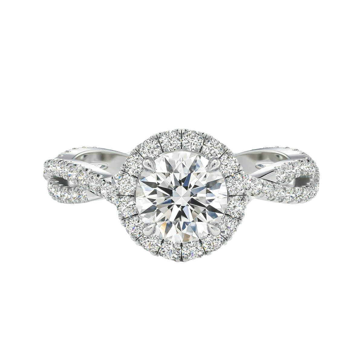 Braid - Round - Platinum - Pavé