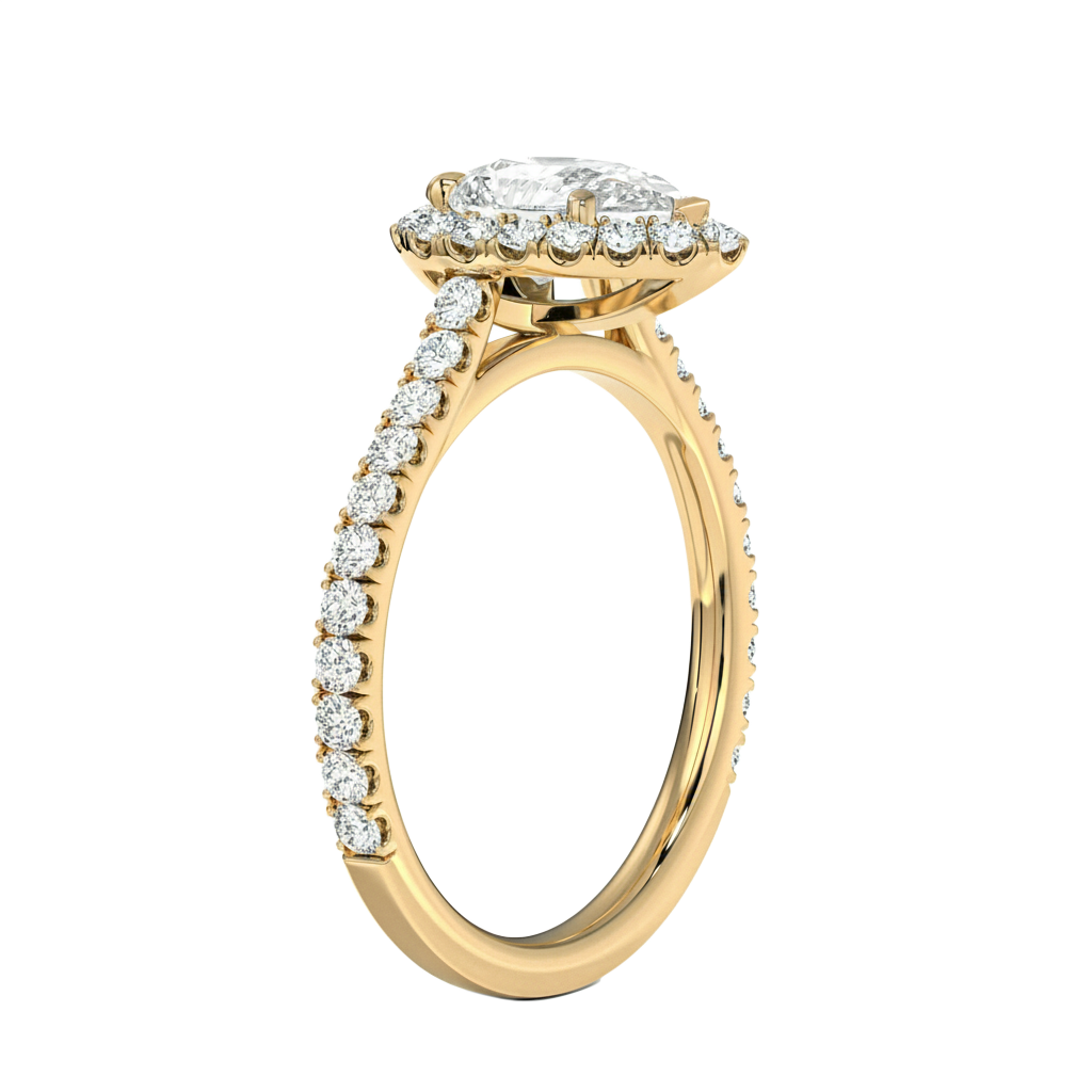 Cordelia - Pear - Yellow Gold - Pavé
