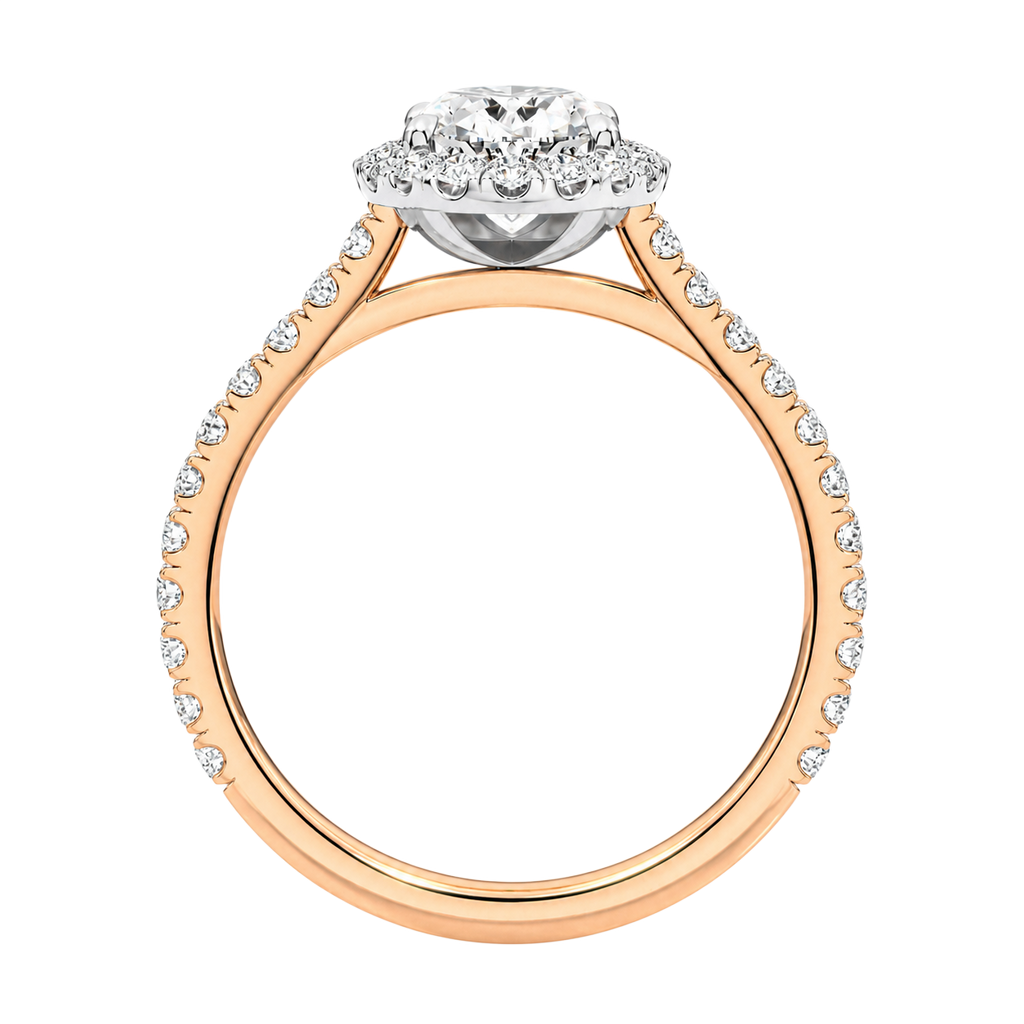 Cordelia - Oval - Rose / White Tone - Pavé