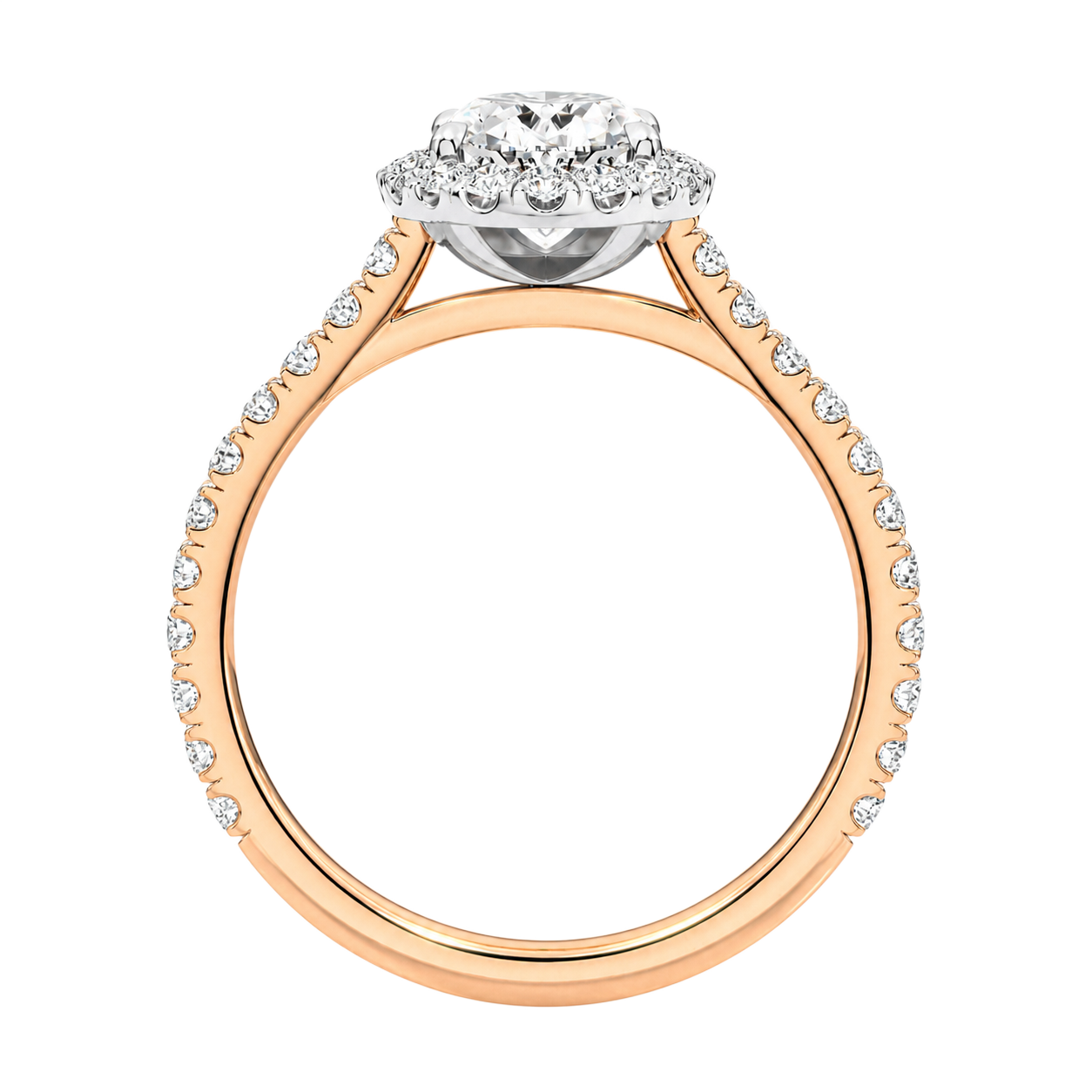 Cordelia - Oval - Rose / White Tone - Pavé