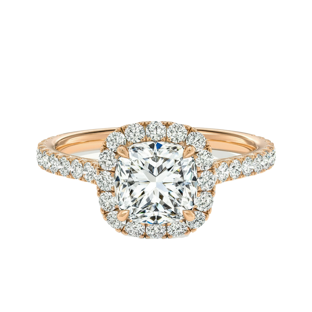 Cordelia - Cushion - Rose Gold - Pavé