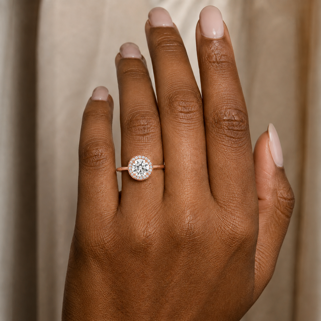 Deneuve - Round - Rose Gold - Plain