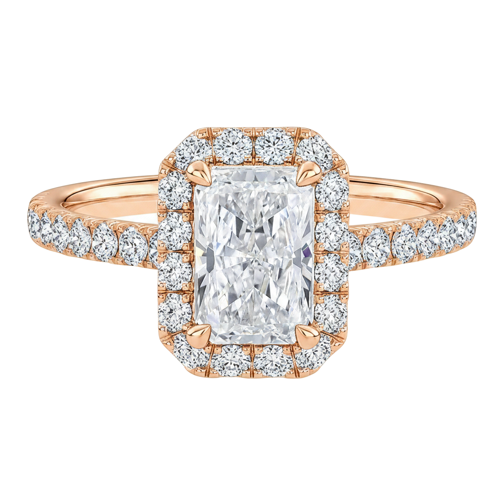 Cordelia - Radiant - Rose Gold - Pavé