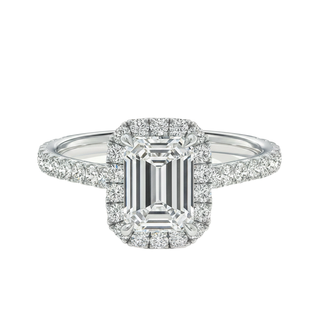 Cordelia - Emerald - White Gold - Pavé