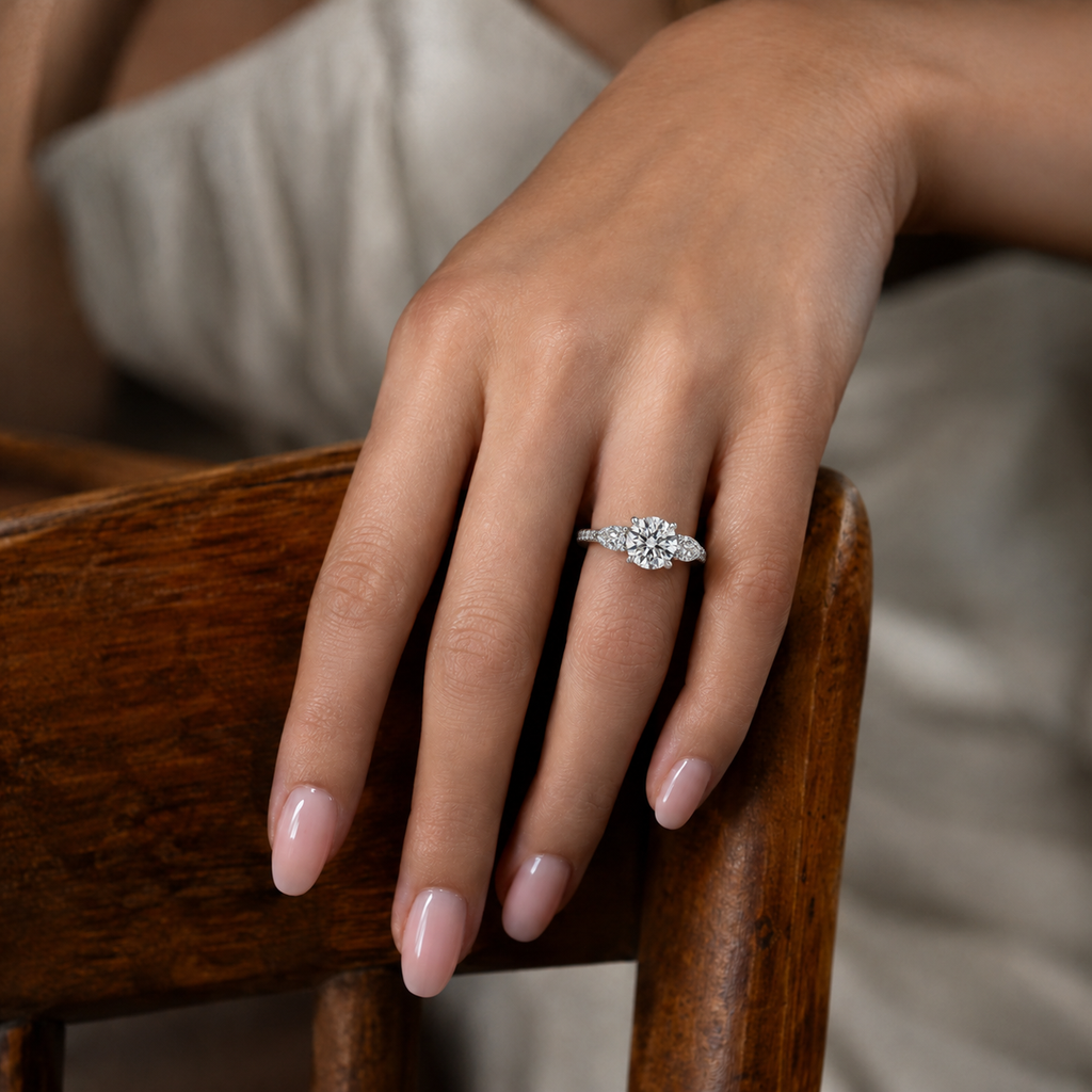 Halcyon - Round - Platinum - Pavé