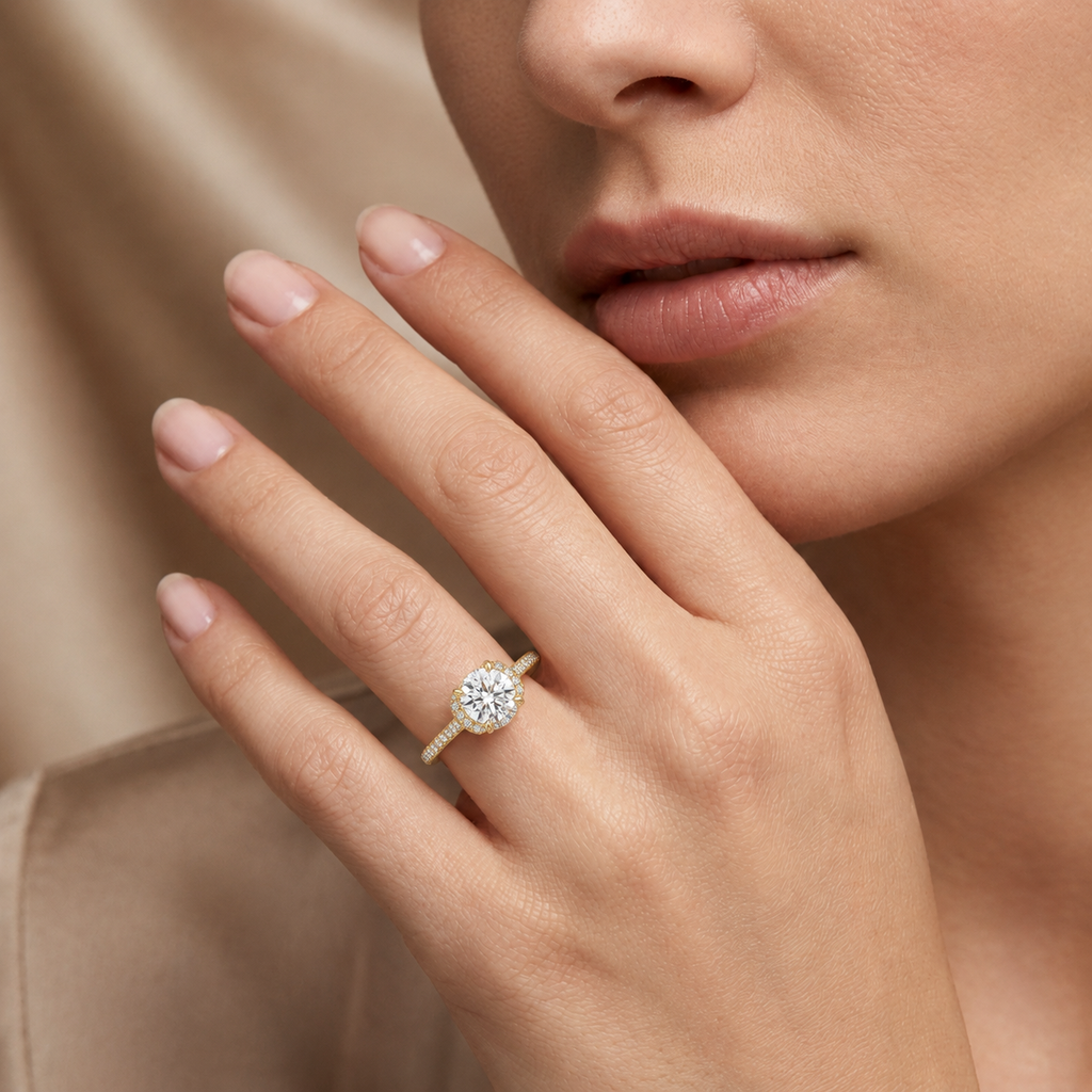 Ellipse - Round - Yellow Gold - Pavé