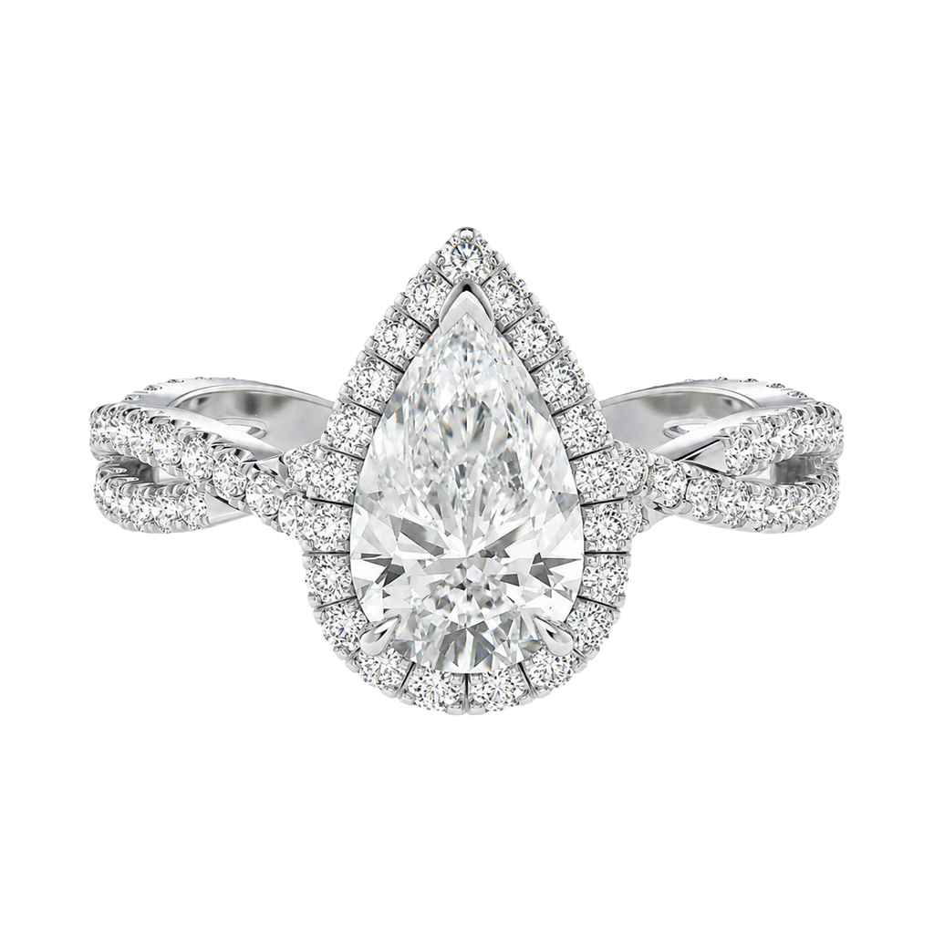 Braid - Pear - White Gold - Pavé