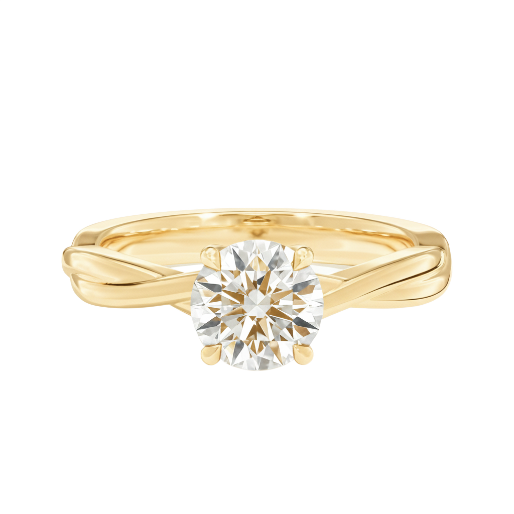 Wreath - Round - Yellow Gold - Plain