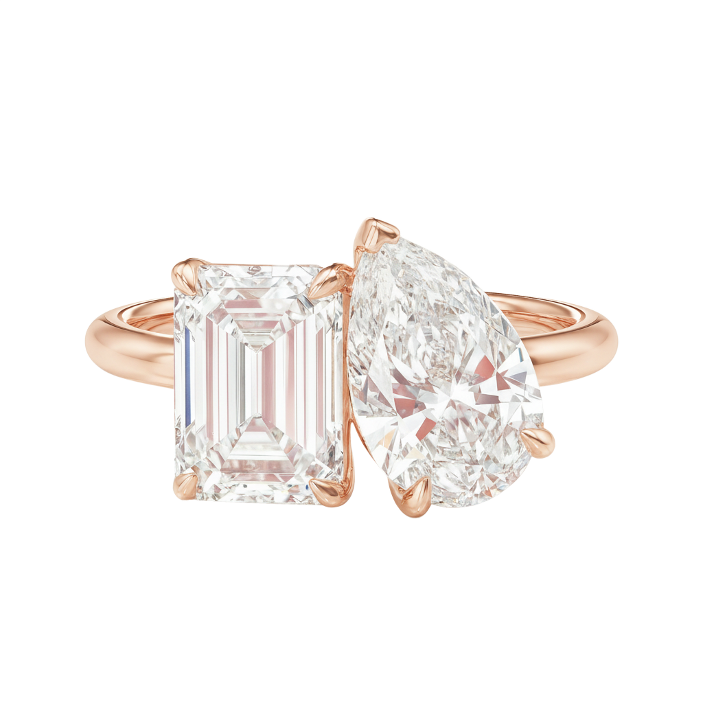 Duo - Emerald - Rose Gold - Plain