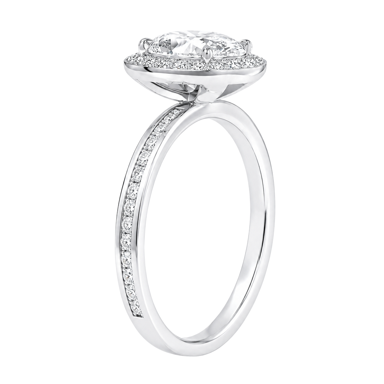 Deneuve - Emerald - White Gold - Channel