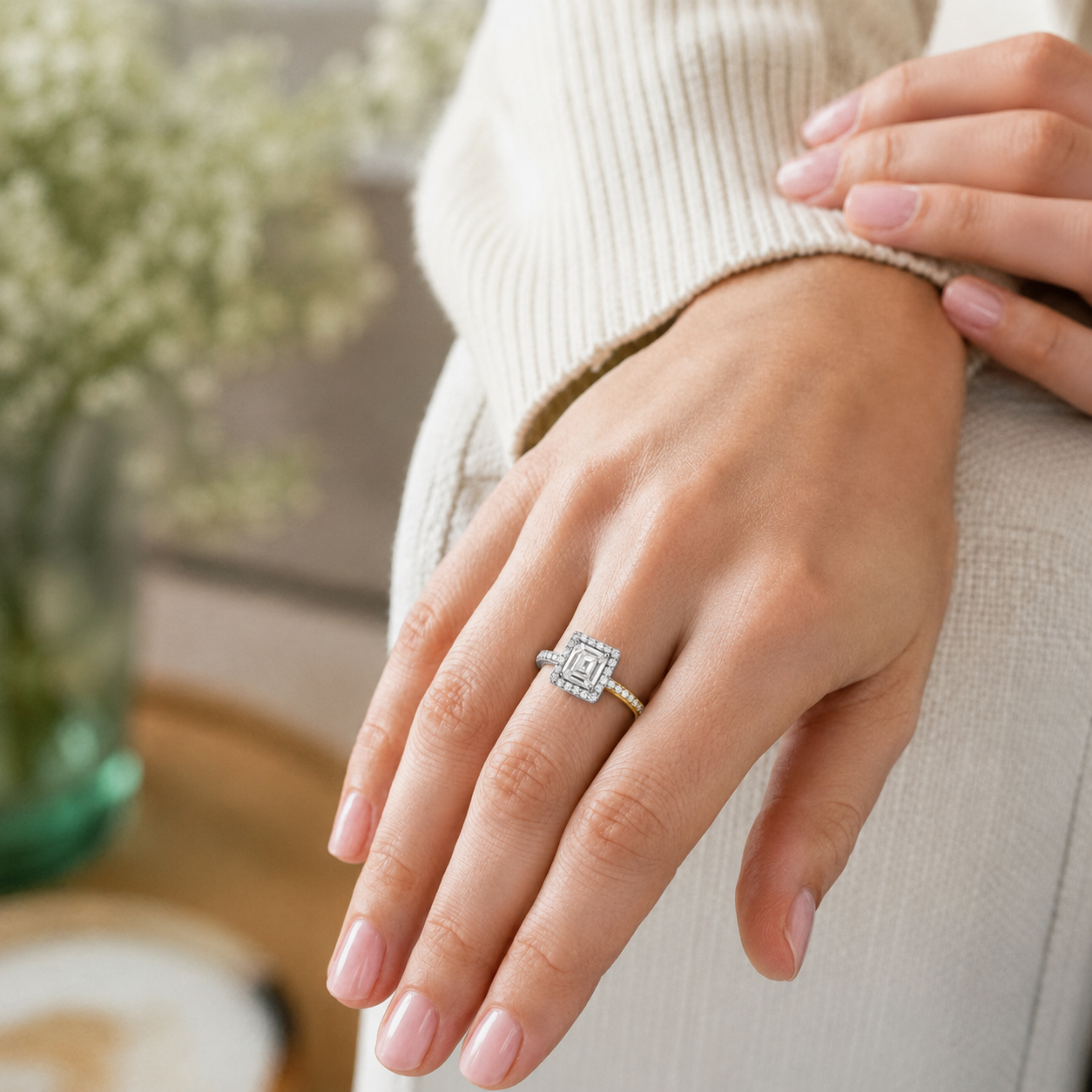 Cordelia - Asscher - Yellow / White Tone - Channel