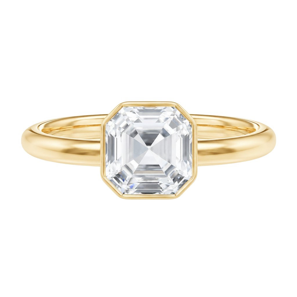 Bailey - Asscher - Yellow Gold - Plain