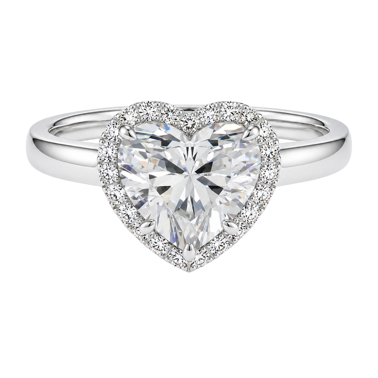 Cordelia - Heart - Platinum - Plain