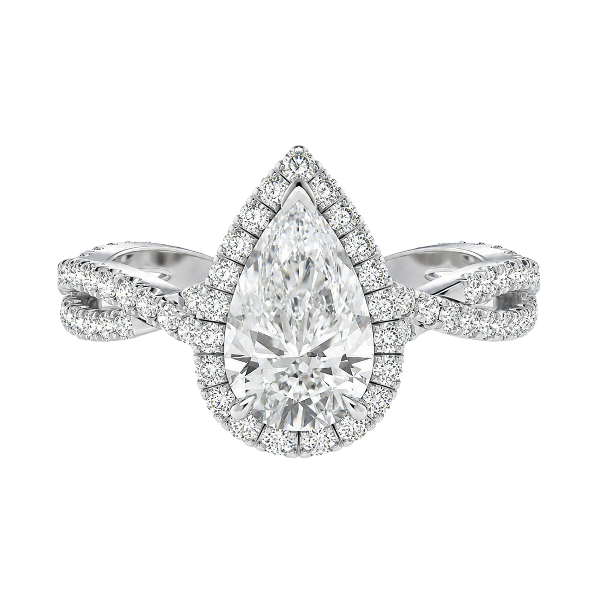 Braid - Pear - Platinum - Pavé