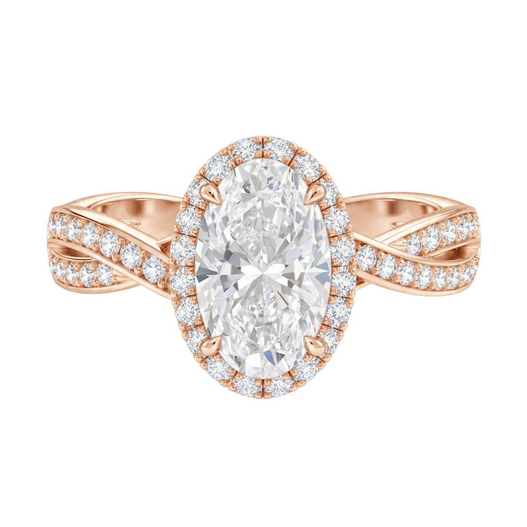 Braid - Oval - Rose Gold - Channel