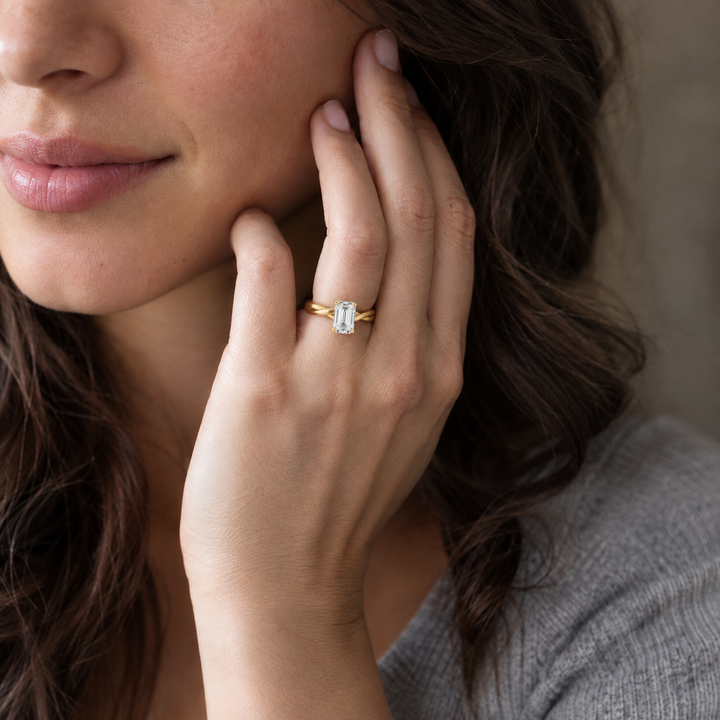 Wreath - Emerald - Yellow Gold - Plain