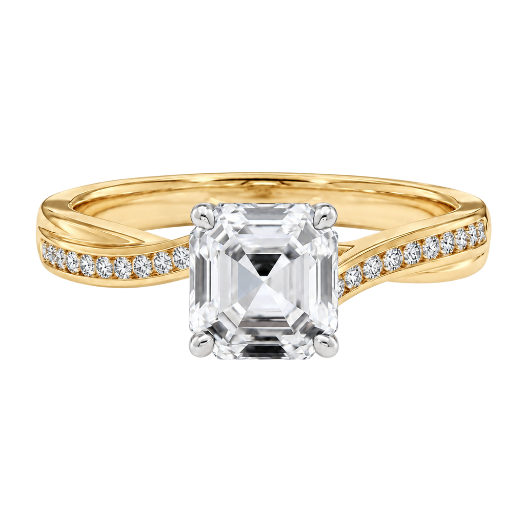 Wreath - Asscher - Yellow/White Tone - Channel