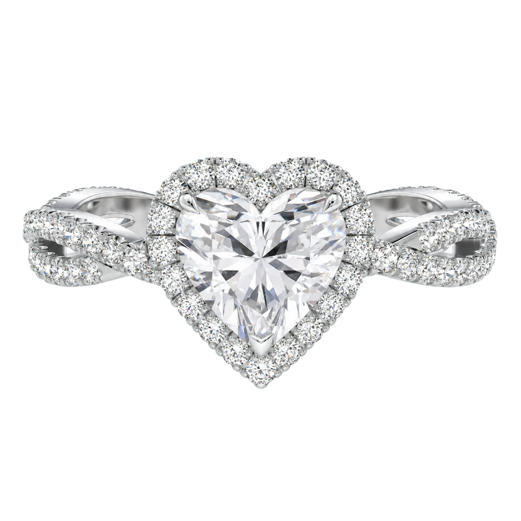 Braid - Heart - Platinum - Pavé