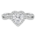 Braid - Heart - Platinum - Pavé