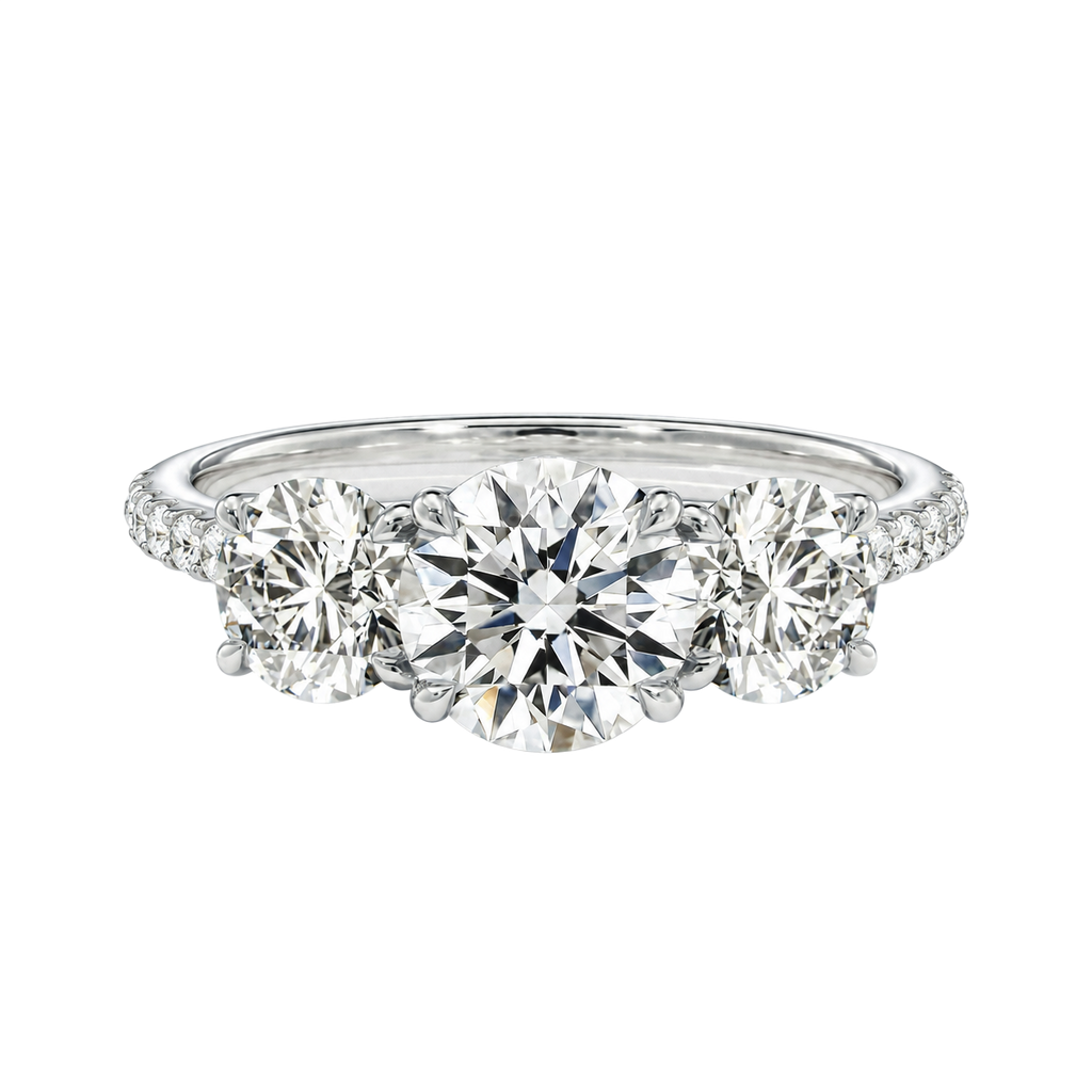 Trinity - Round - Platinum - Pavé