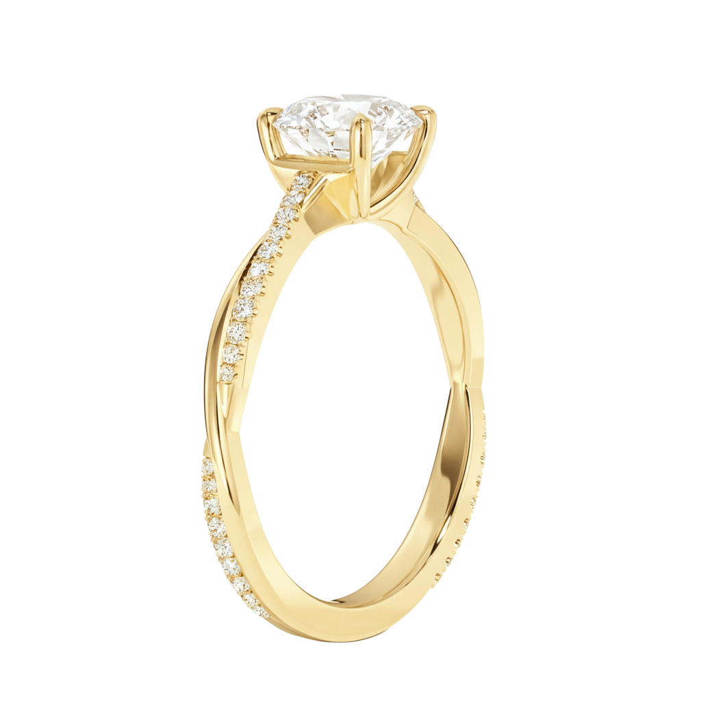 Wreath - Pear - Yellow Gold - Pavé