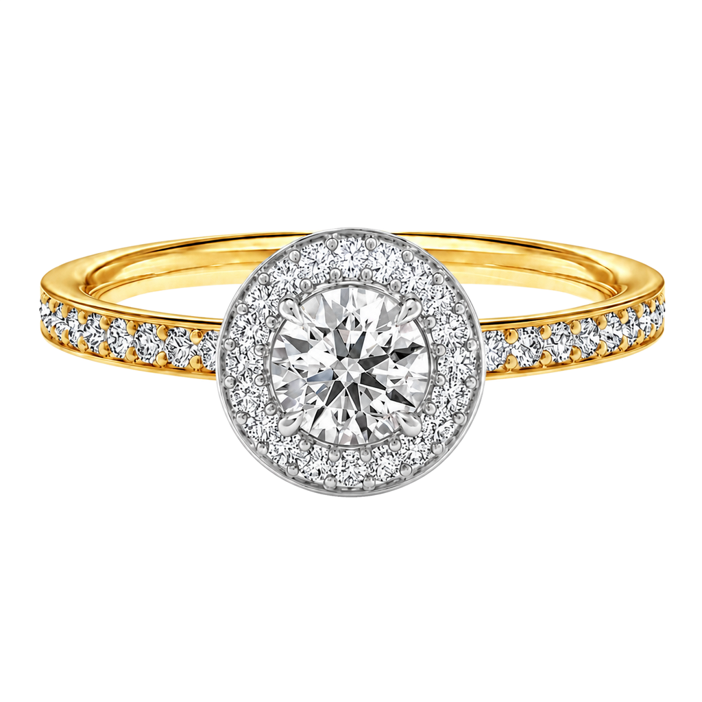Deneuve - Round - Yellow/White Tone - Pavé
