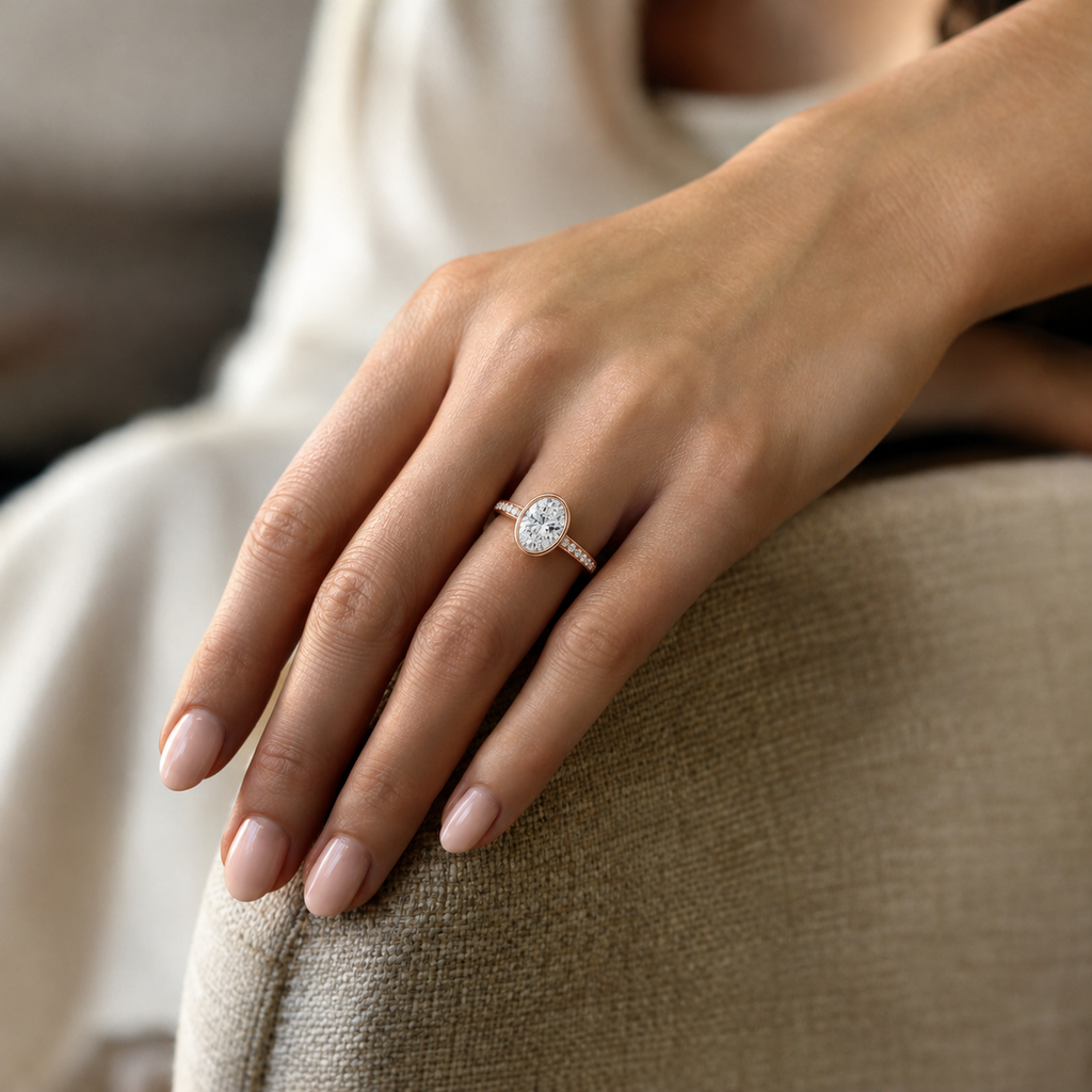 Bailey - Oval - Rose Gold - Channel