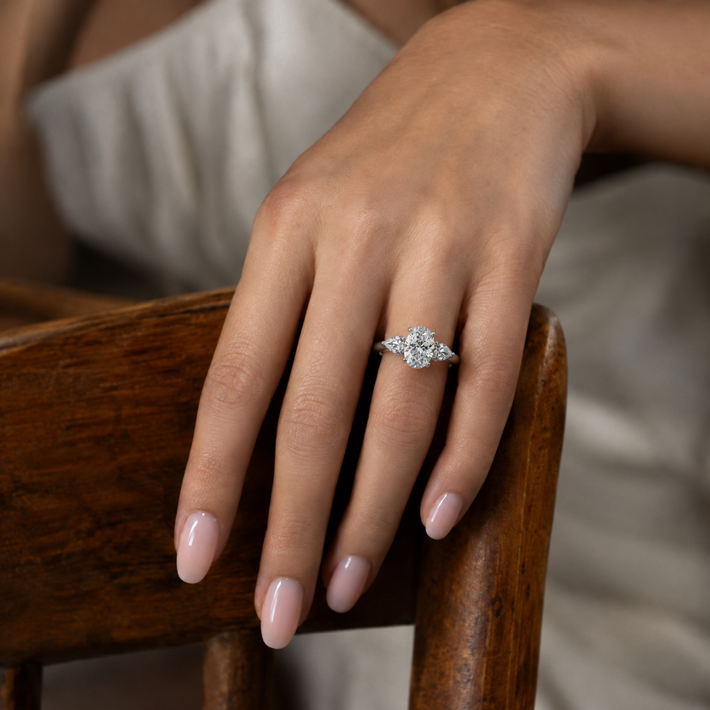 Halcyon - Oval - White Gold - Plain
