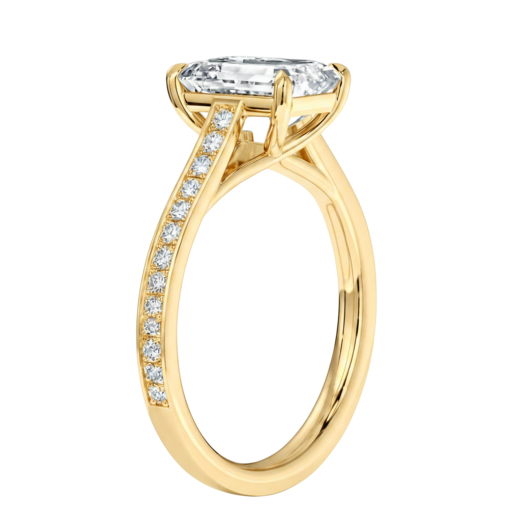 Basilica - Emerald - Yellow Gold - Channel