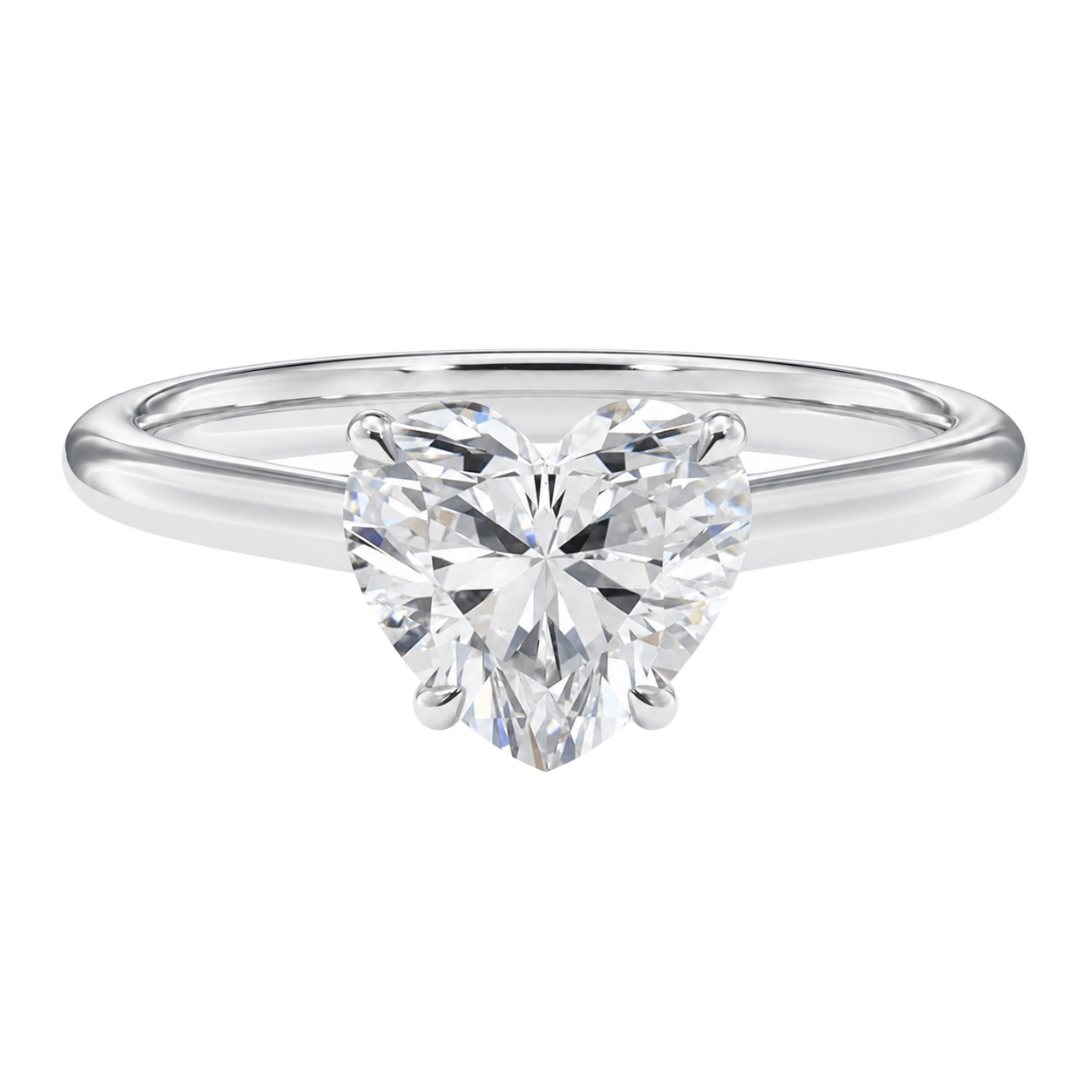 Basilica - Heart - White Gold - Plain
