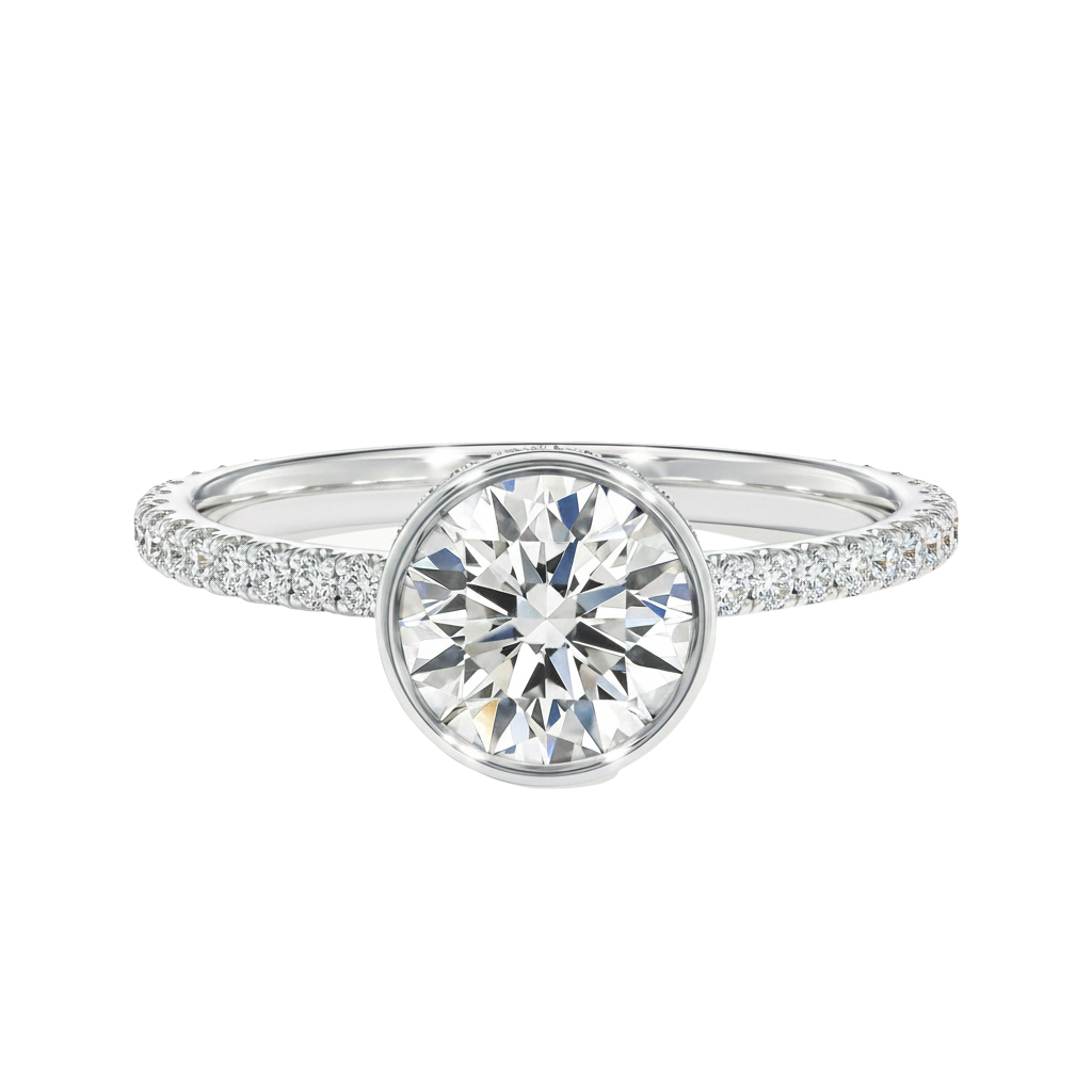 Solenne - Round - Platinum - Pavé