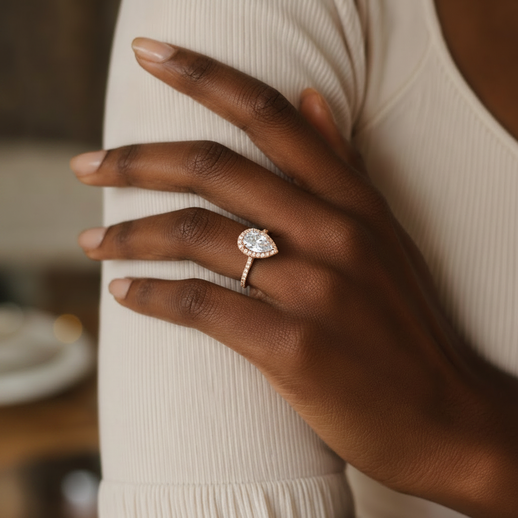 Cordelia - Pear - Rose Gold - Channel